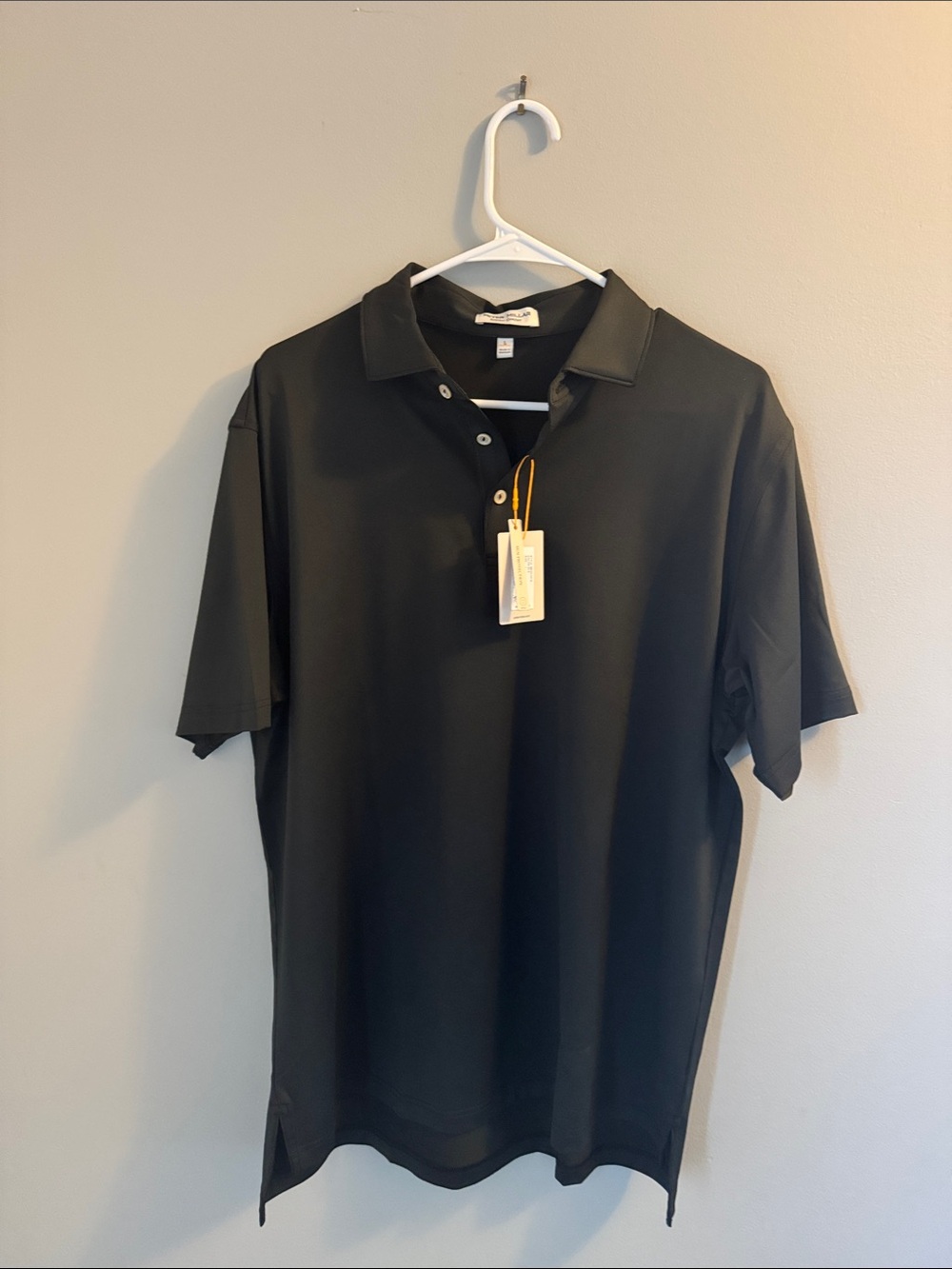 Peter Millar Black Short-Sleeve Polo